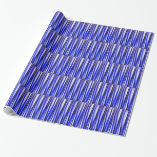 Papel De Presente Padrão Abstrato Listrado Azul de Paz e Harmonia