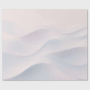 Papel De Presente Padrão Abstrato Ondulado Branco e Creme Minimalist