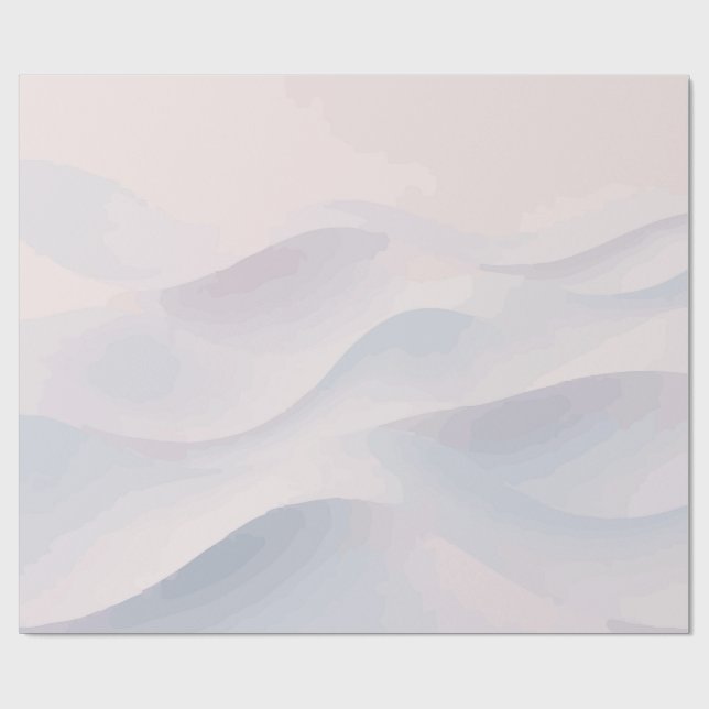 Papel De Presente Padrão Abstrato Ondulado Branco e Creme Minimalist (Aberto)