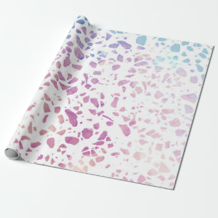 Papel De Presente Padrão abstrato Terrazzo Mosaico rosa e azul