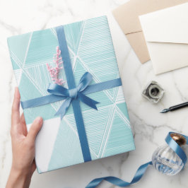 Papel De Presente Padrão Abstrato Triângulo Geométrico Ciano Menta