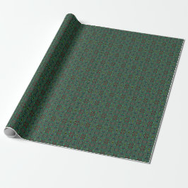Papel De Presente Padrão Abstrato Trippy Retro Preto e Verde Lima