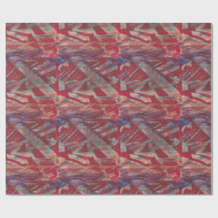Papel De Presente Padrão Abstrato Vermelho Ousado Design de Arte Mod