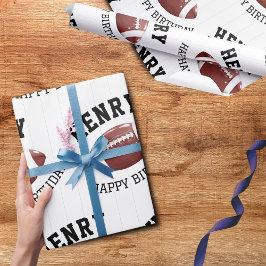 Papel De Presente Padrão Americano de Futebol