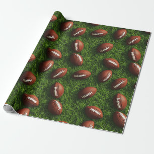 Papel De Presente Padrão Americano de Futebol sem costura