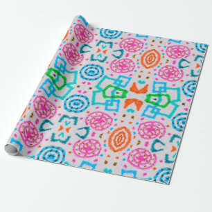 Papel De Presente Padrão americano. Impressão Ikat sem problemas. Mo