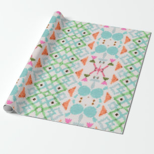 Papel De Presente Padrão americano. Impressão Ikat sem problemas. Vi
