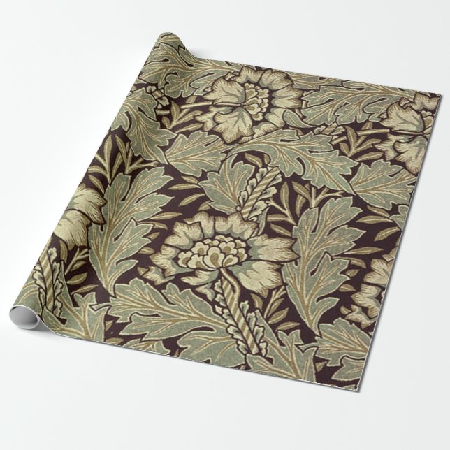 Papel De Presente Padrão Anemone De William Morris (Desenrolado)