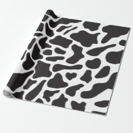 Papel De Presente Padrão Animal de Spot de Vaca Preta e Branca