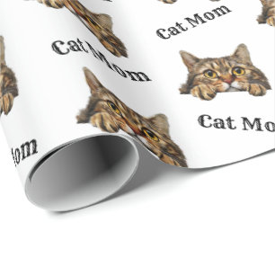 Papel De Presente Padrão Aquarela de Gatinho das Terras Altas Espian