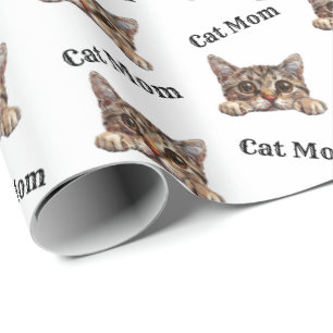 Papel De Presente Padrão Aquarela de Gatinho Foldex Espiando da Bord