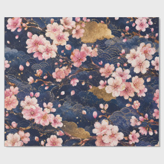 Papel De Presente Padrão Aquarela Sakura Japonesa | Cerejeira Elegan