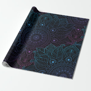 Papel De Presente Padrão arabesco oriental sem costura. decoração
