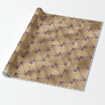 Papel De Presente Padrão Art Déco em Roxo e Dourado<br><div class="desc">Papel de embrulho em folha metálica art déco roxo e dourado.</div>