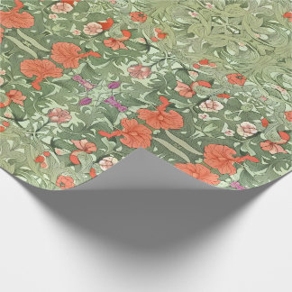 Papel De Presente Padrão Art Noveau Vitoriano Inspirado em Flores