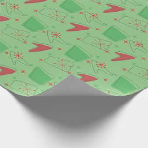 Papel De Presente Padrão Atômico do Retro de Feriado