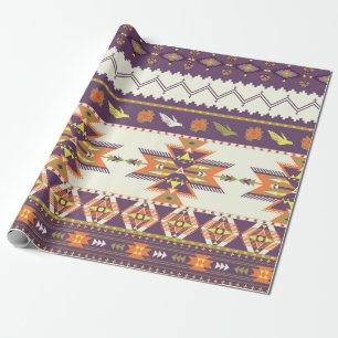 Papel De Presente Padrão aztec incolor