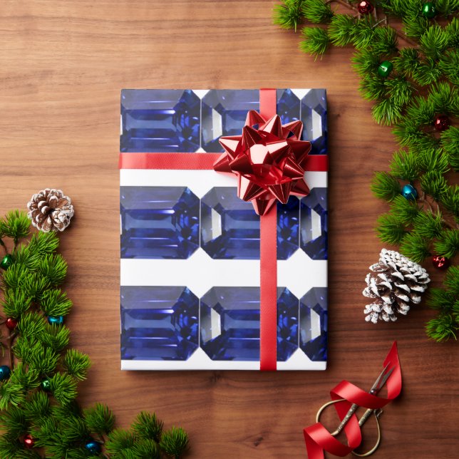 Papel De Presente Padrão Azul (Presente de Natal)