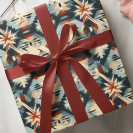 Papel De Presente Padrão Azul da Adobe Moderno do Sudoeste