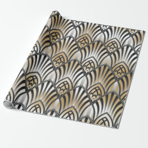 Papel De Presente Padrão Barroco Invisível. Patente ornamental ven