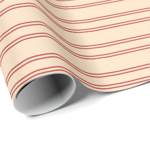 Papel De Presente Padrão Bisquito e Vermelho Colorido de Stripes