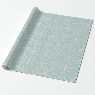 Papel De Presente Padrão Blue Snowflake