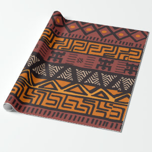 Papel De Presente Padrão boêmico colorido étnico tribal com genom