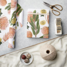 Padrão Botânico Da Protea De Pincushion