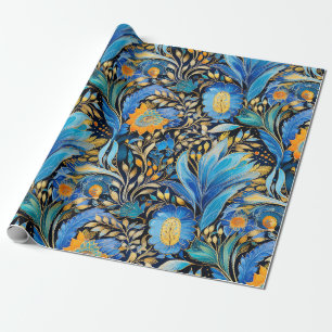 Papel De Presente Padrão Botânico de Aves Exóticas Chinoiserie (3)