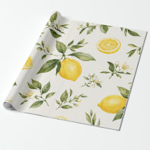 Padrão Botânico de Flor de Limão em Aquarela Elega
