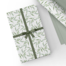 Padrão Botânico de Folhas de Aquarela Verde Simple