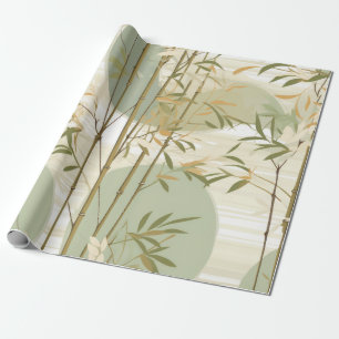 Papel De Presente Padrão Botânico Floresta de Bambu Zen (3)