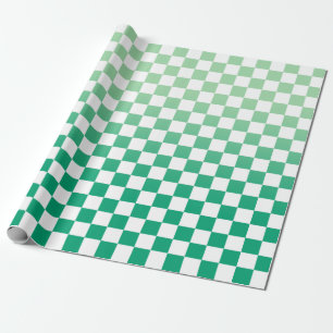 Papel De Presente Padrão Branco e Gradiente Verde Verificado Modern