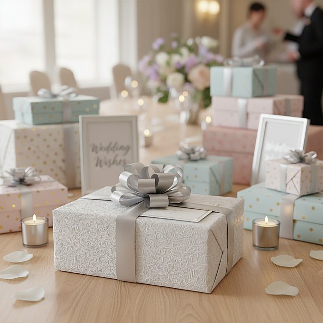 Papel De Presente Padrão branco elegante (Criador carregado)