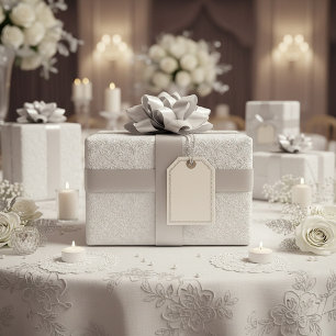 Papel De Presente Padrão branco elegante