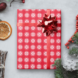 Papel De Presente Padrão branco sobre floco de neve do Sweater Nórdi