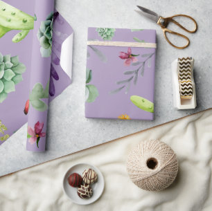 Papel De Presente Padrão Cactus 7