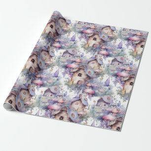 Papel De Presente Padrão Caprichoso de Cabana de Cogumelo (5)