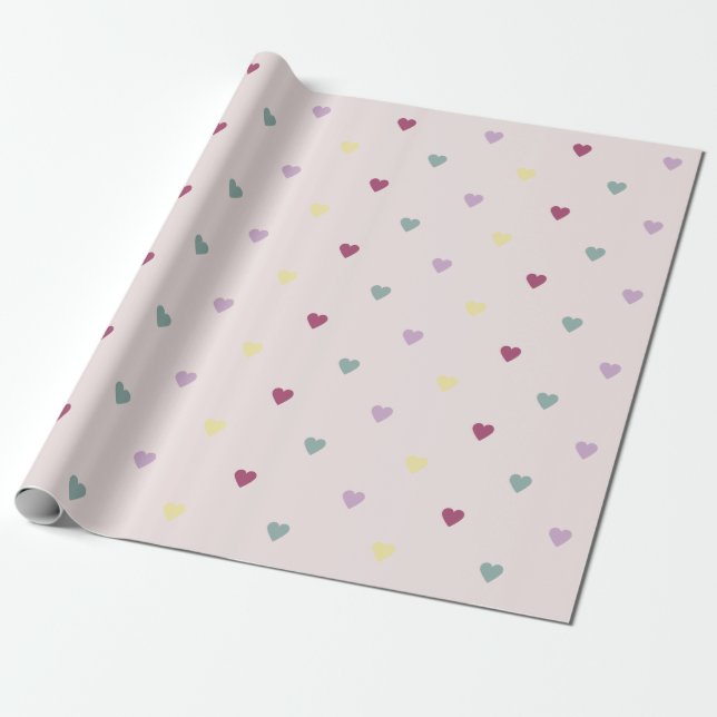 Papel De Presente padrão cardíaco de cor (Desenrolado)