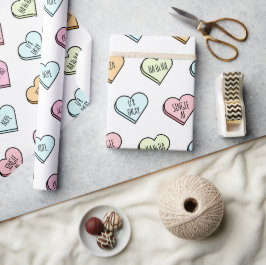 Papel De Presente Padrão cardíaco doce do Namorados sarcástico