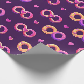 Papel De Presente Padrão cardíaco perfeito para o dia do namorados c