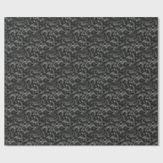 Papel De Presente Padrão Celestial de Morcegos Voadores Preto Gótico