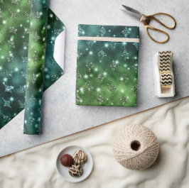 Papel De Presente Padrão Celestial Elegante com Glitter em Ombre Ver