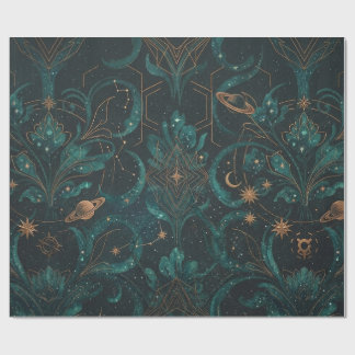 Papel De Presente Padrão Celestial Moderno 2024