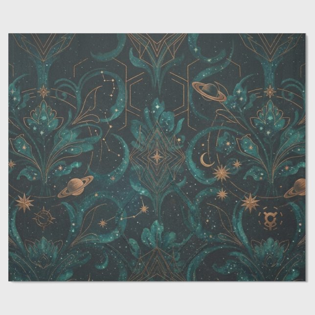 Papel De Presente Padrão Celestial Moderno 2024 (Aberto)