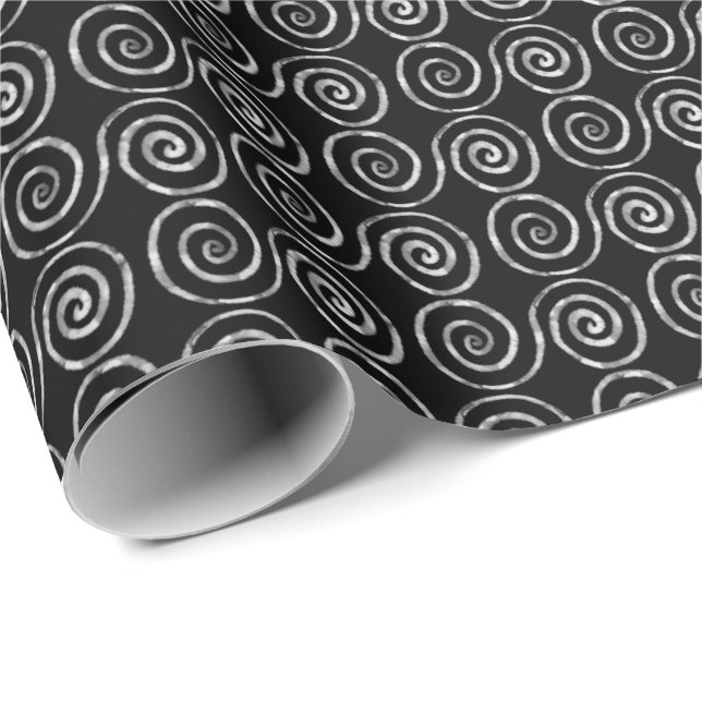 Papel De Presente Padrão Celta de Espiral Dupla (Ponta do rolo)
