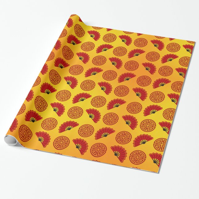 Papel De Presente Padrão chinês (Desenrolado)
