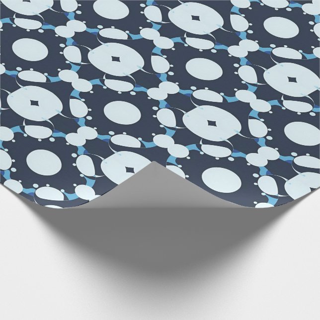 Papel De Presente Padrão Circular Abstrato com Elementos Geométricos (Ponta)