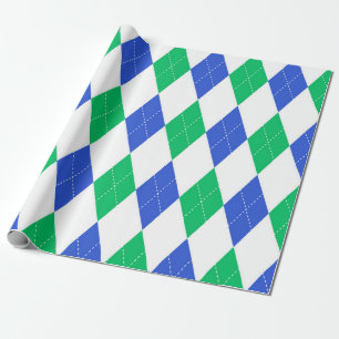 Papel De Presente Padrão Clássico Argyle - Festa de Golfe 