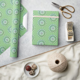 Papel De Presente Padrão Clássico de Design de Flor Branco Mandala